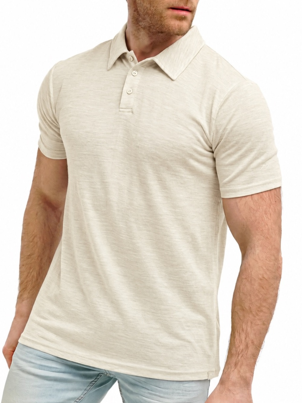 Merino Tech Polo Shirt in Windsor Blue Men’s Superfine Merino Wool Size Medium